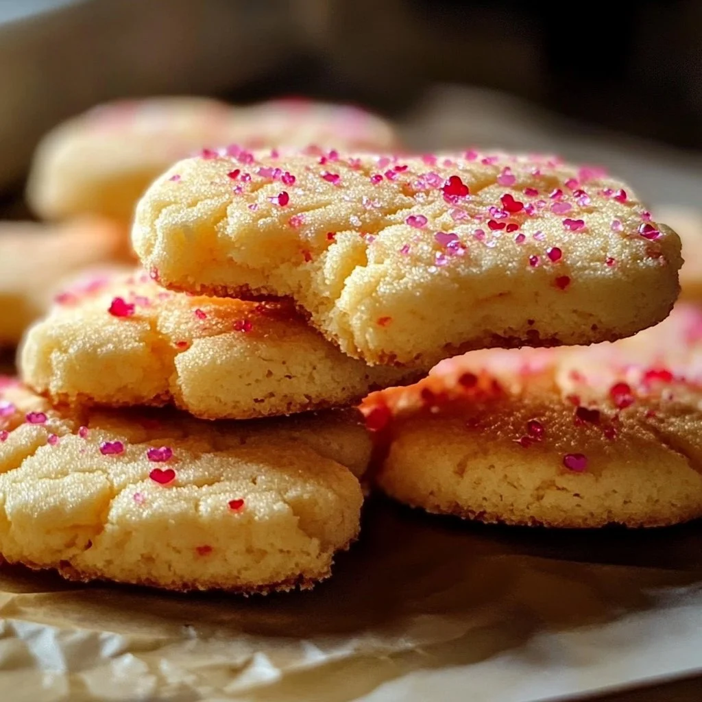 Heart-shaped Valentine butter cookies decorated for the holiday