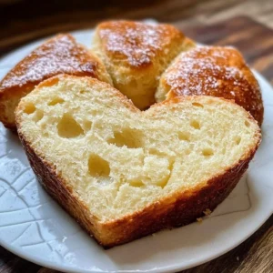 Heart-shaped Valentine bread fresh out of the oven