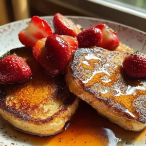 Valentine's Day breakfast spread with heart-shaped pancakes and fresh berries.