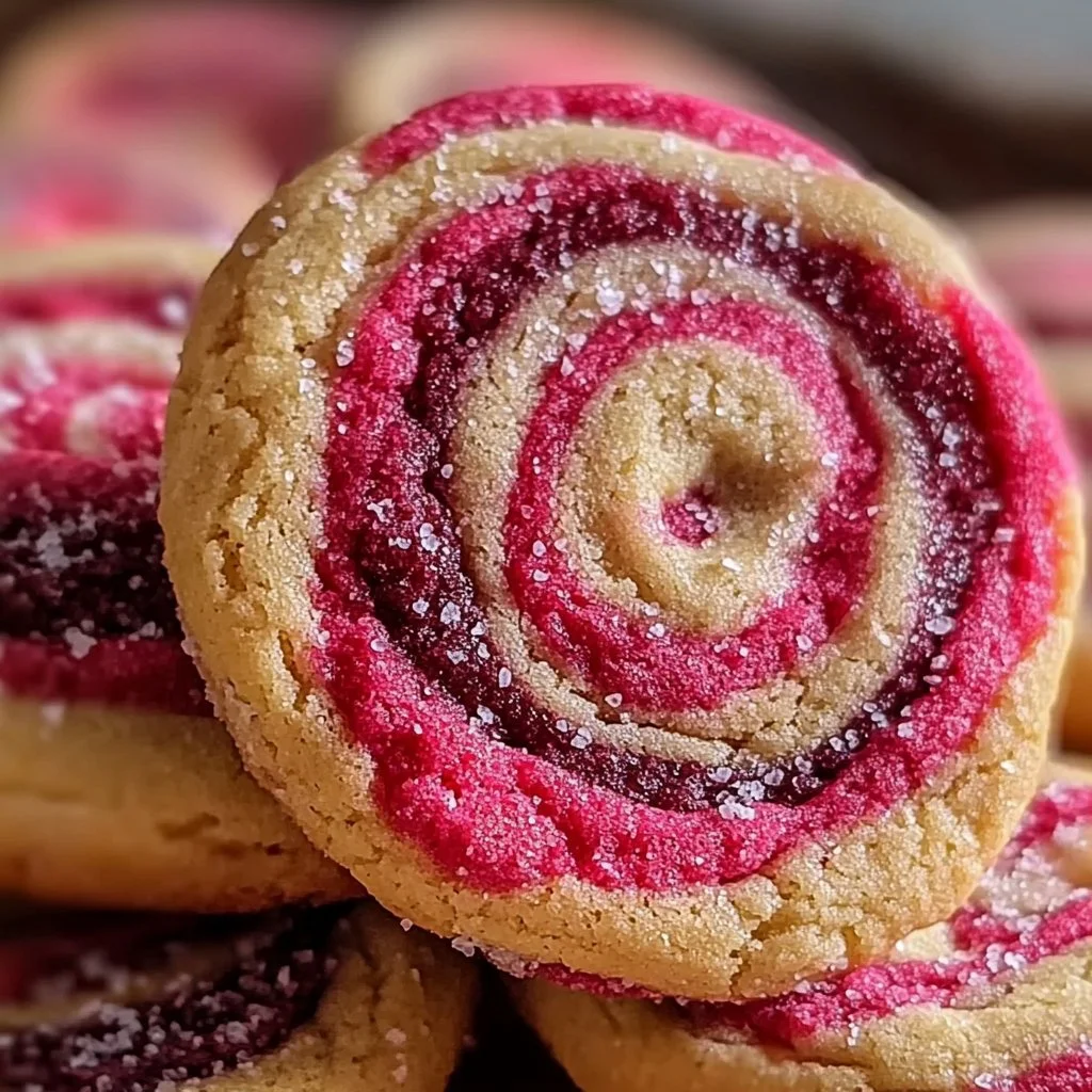 Valentine's Day swirl cookies decorated with hearts