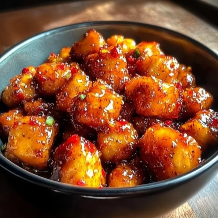 Air Fryer Sweet Chili Chicken served on a plate with garnishes
