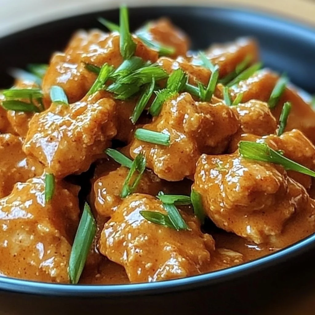 Delicious Bang Bang Chicken with spicy sauce and garnishes