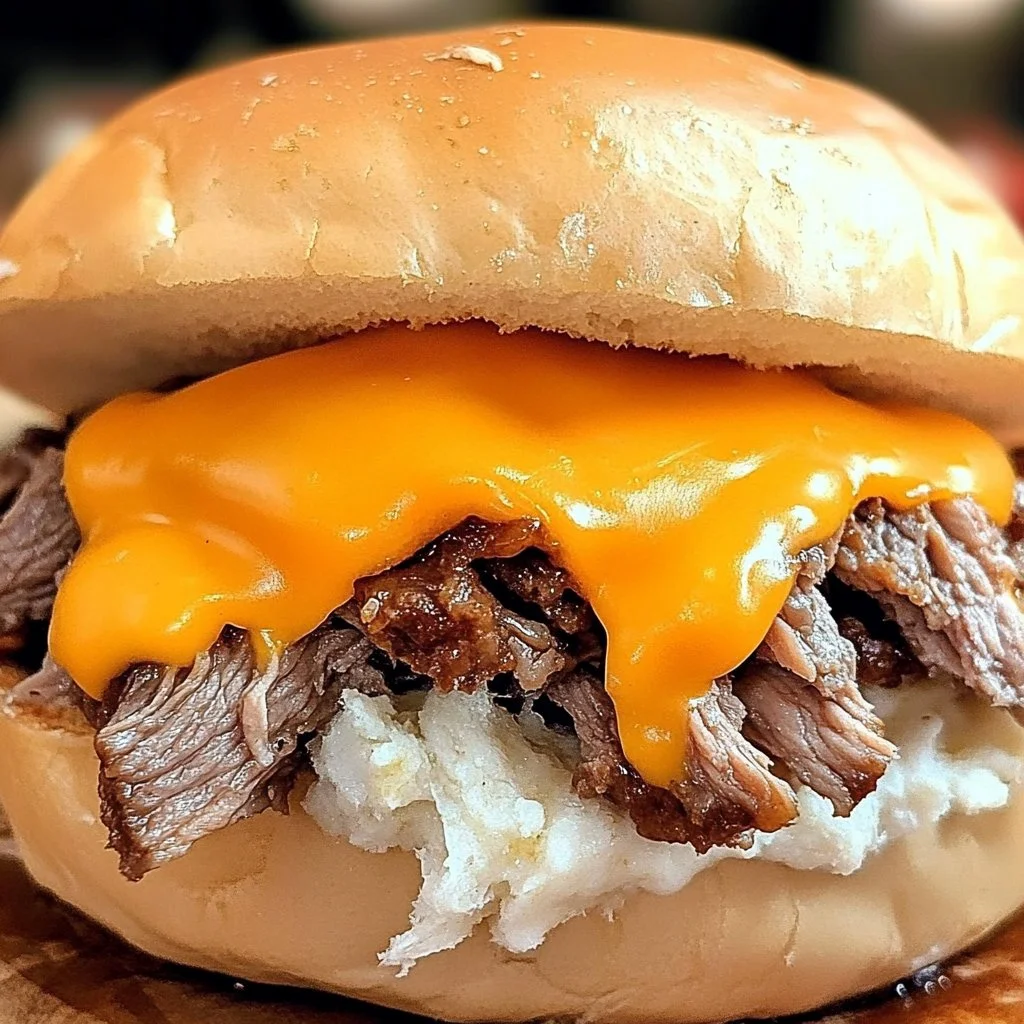 Delicious homemade Copycat Arby's Beef Cheddar sandwich