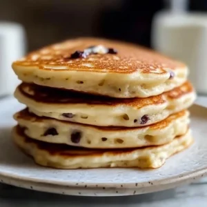 Fluffy cottage cheese pancakes topped with fresh berries and syrup