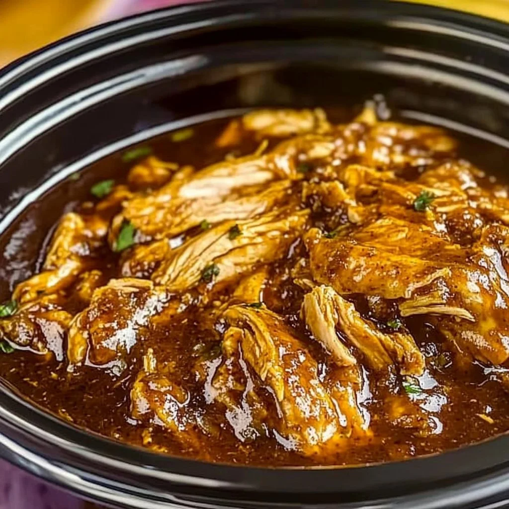 Delicious Crockpot Dr Pepper Chicken dish ready to serve