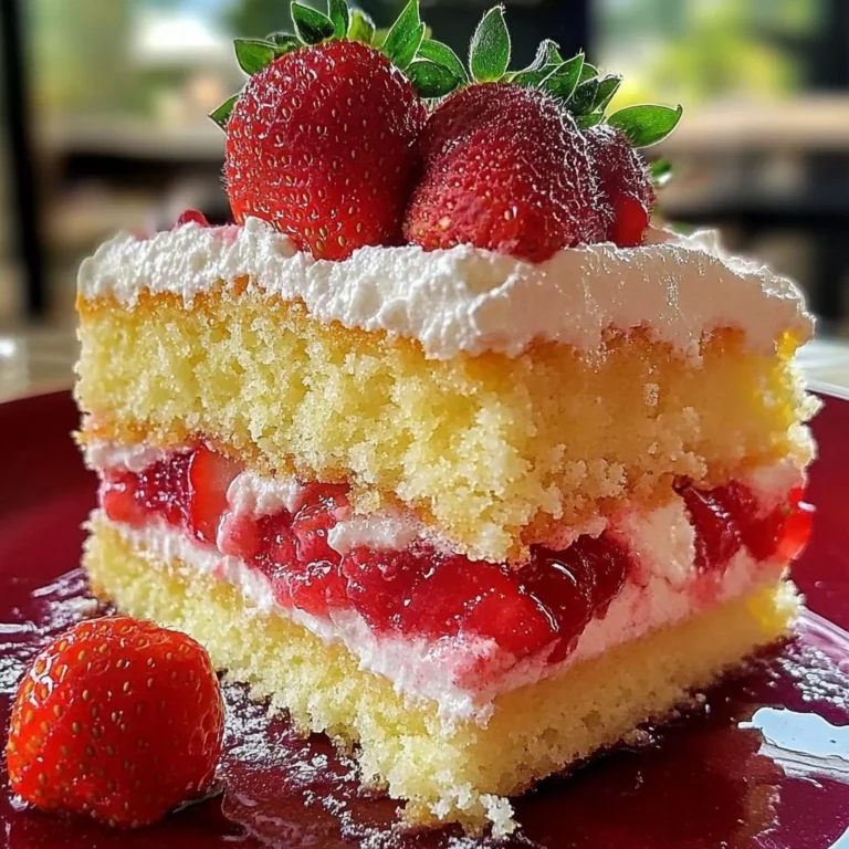 Layers of Strawberry Lemonade Cake with fresh strawberries and lemon frosting