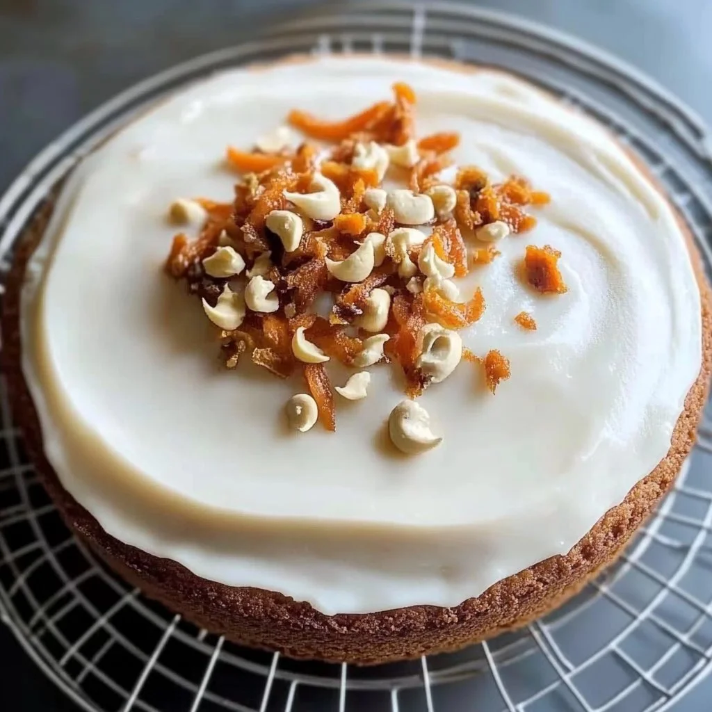 Slice of homemade sourdough carrot cake with cream cheese frosting