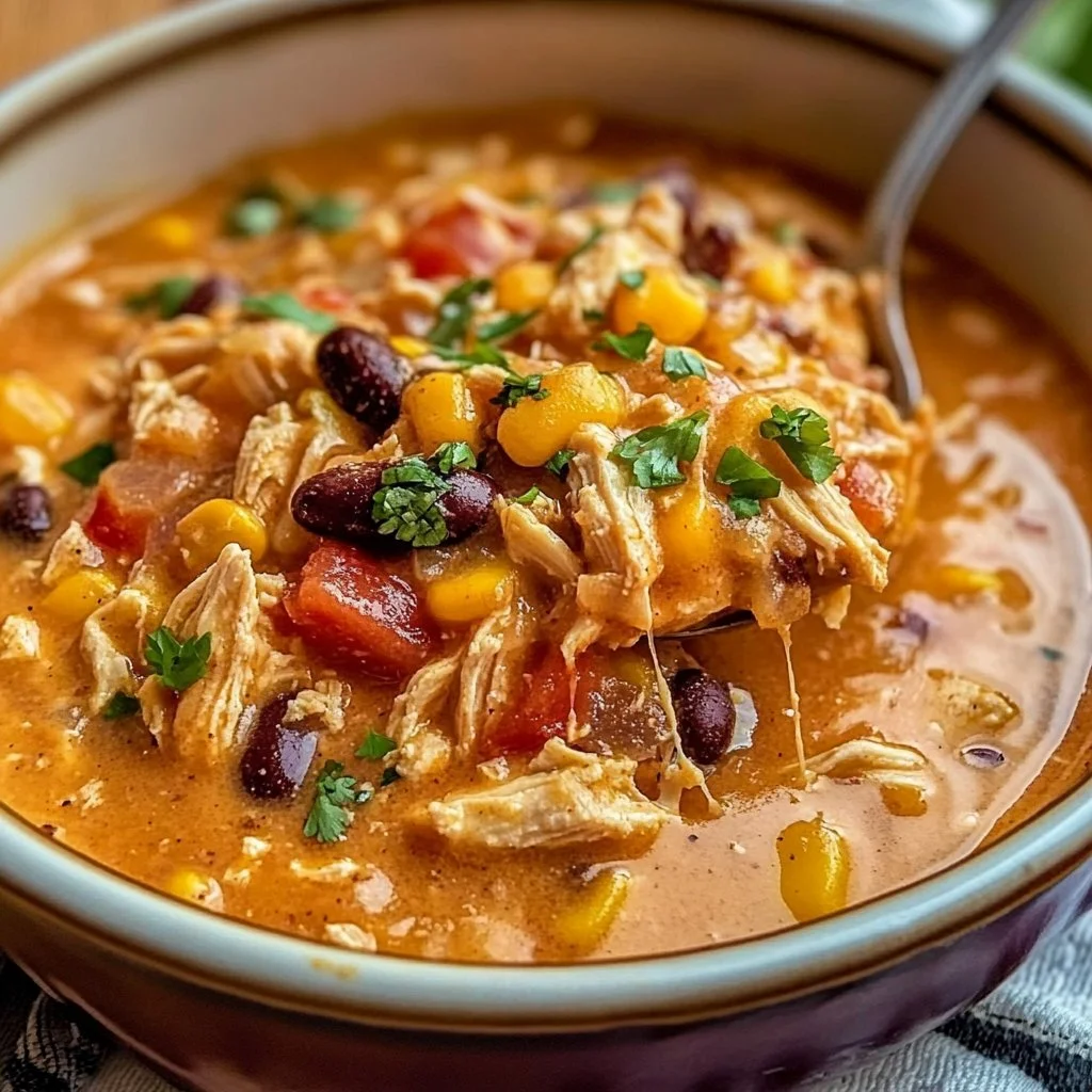 Delicious classic slow cooker crack chicken chili served in a bowl