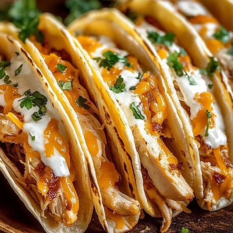 Delicious creamy cheddar ranch chicken tacos served in a flavorful dish